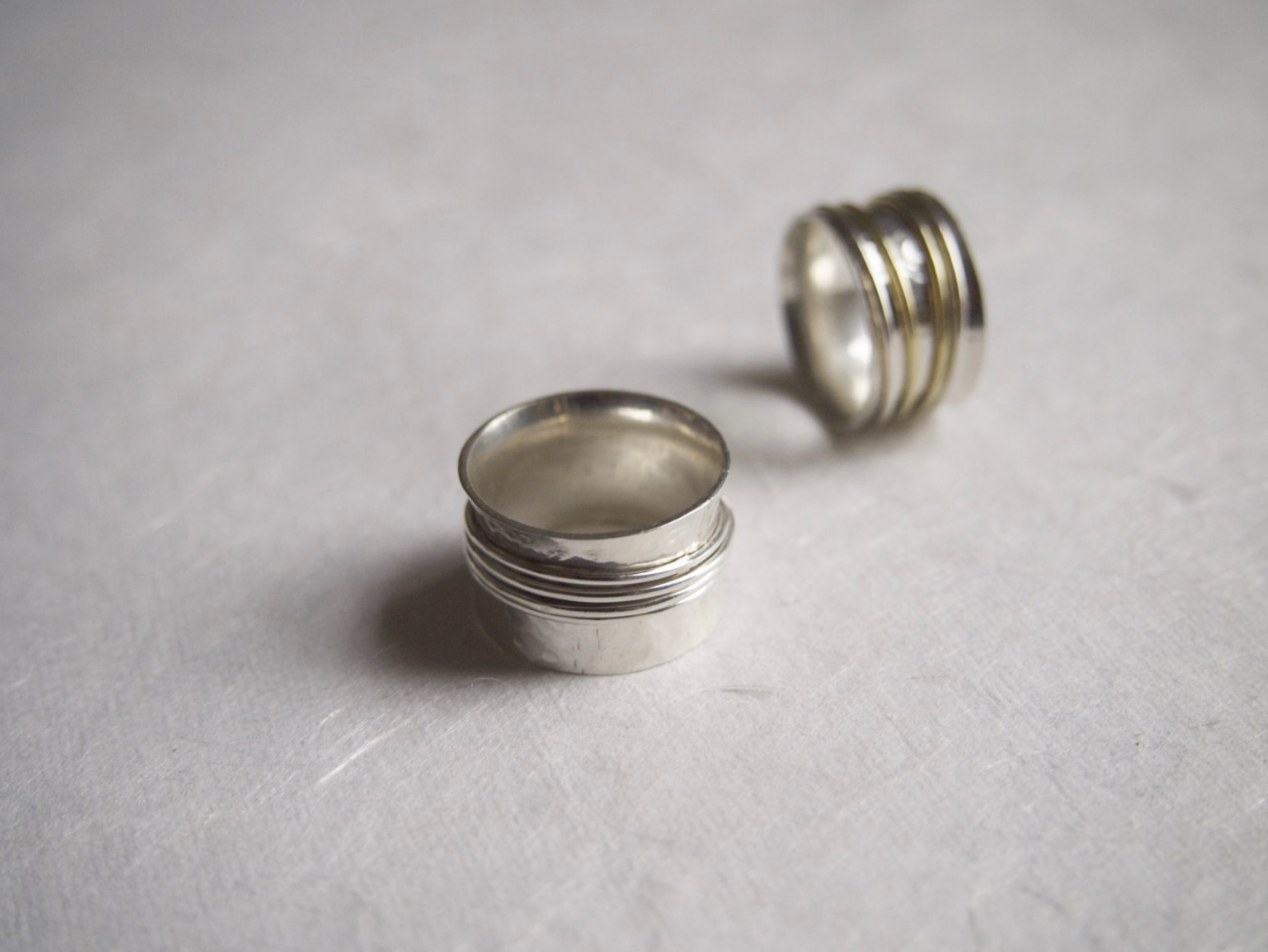 Zilveren spinner ring