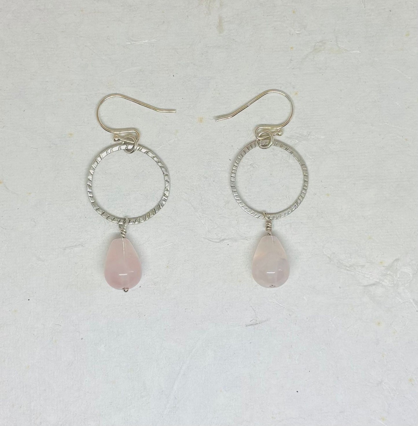 Zilveren oorbellen met Rozenkwarts
