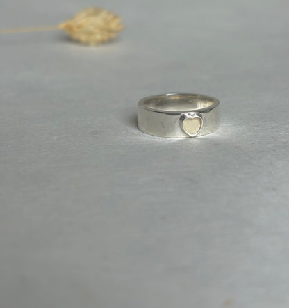 Zilveren hart ring