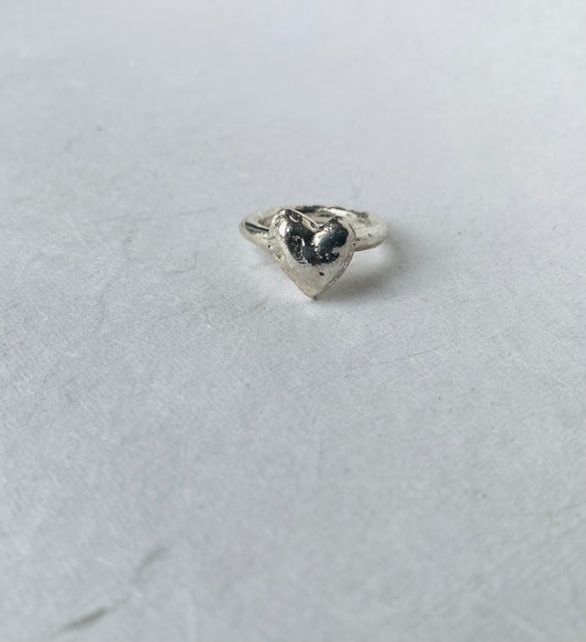 Zilveren hart ring