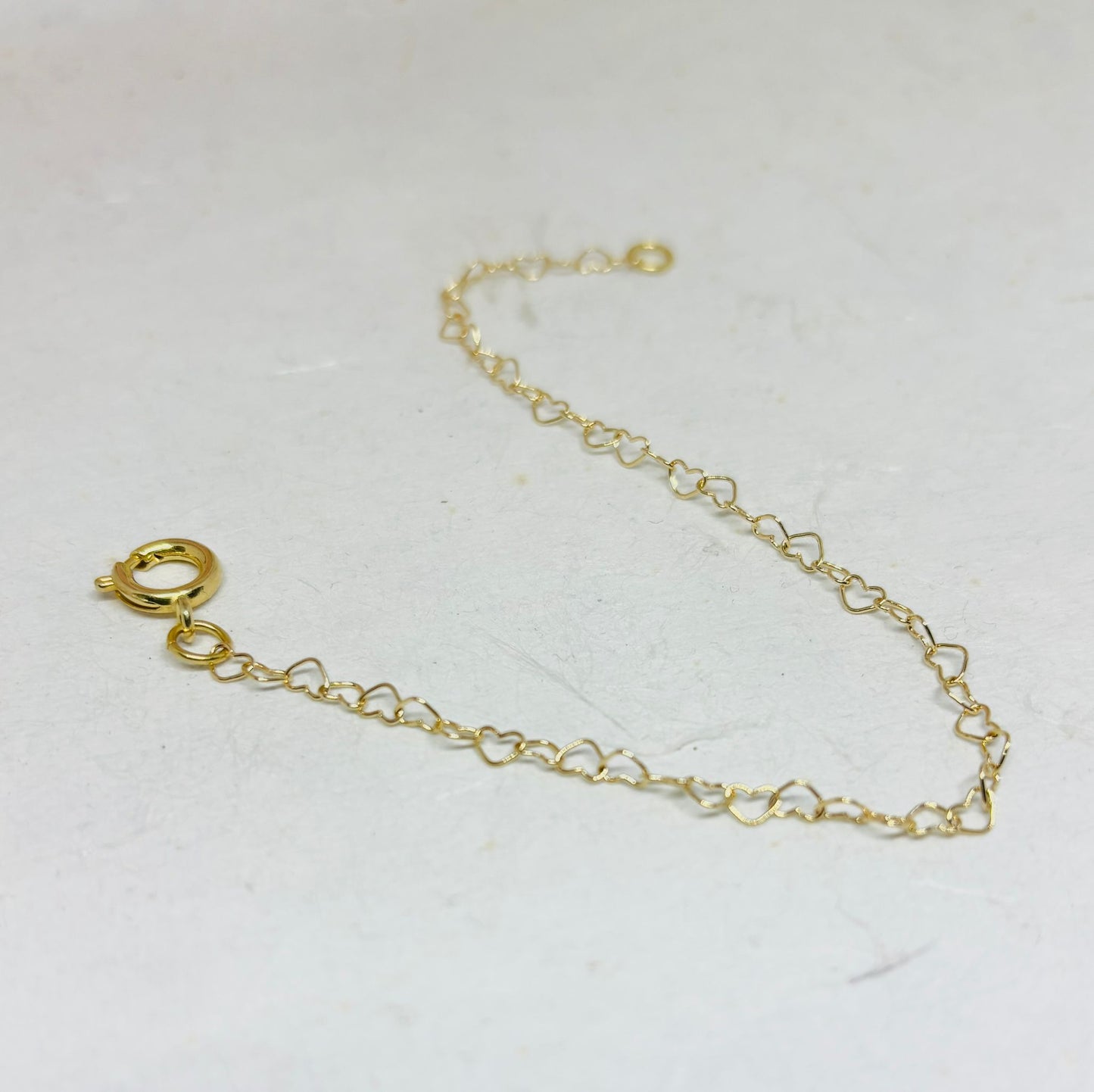 Gold Plated hartjes schakel armbandje