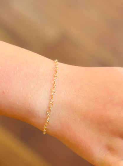 Gold Plated hartjes schakel armbandje