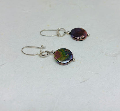 Oorbellen zwarte zoetwaterparel