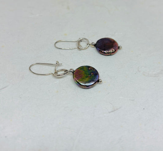 Oorbellen zwarte zoetwaterparel