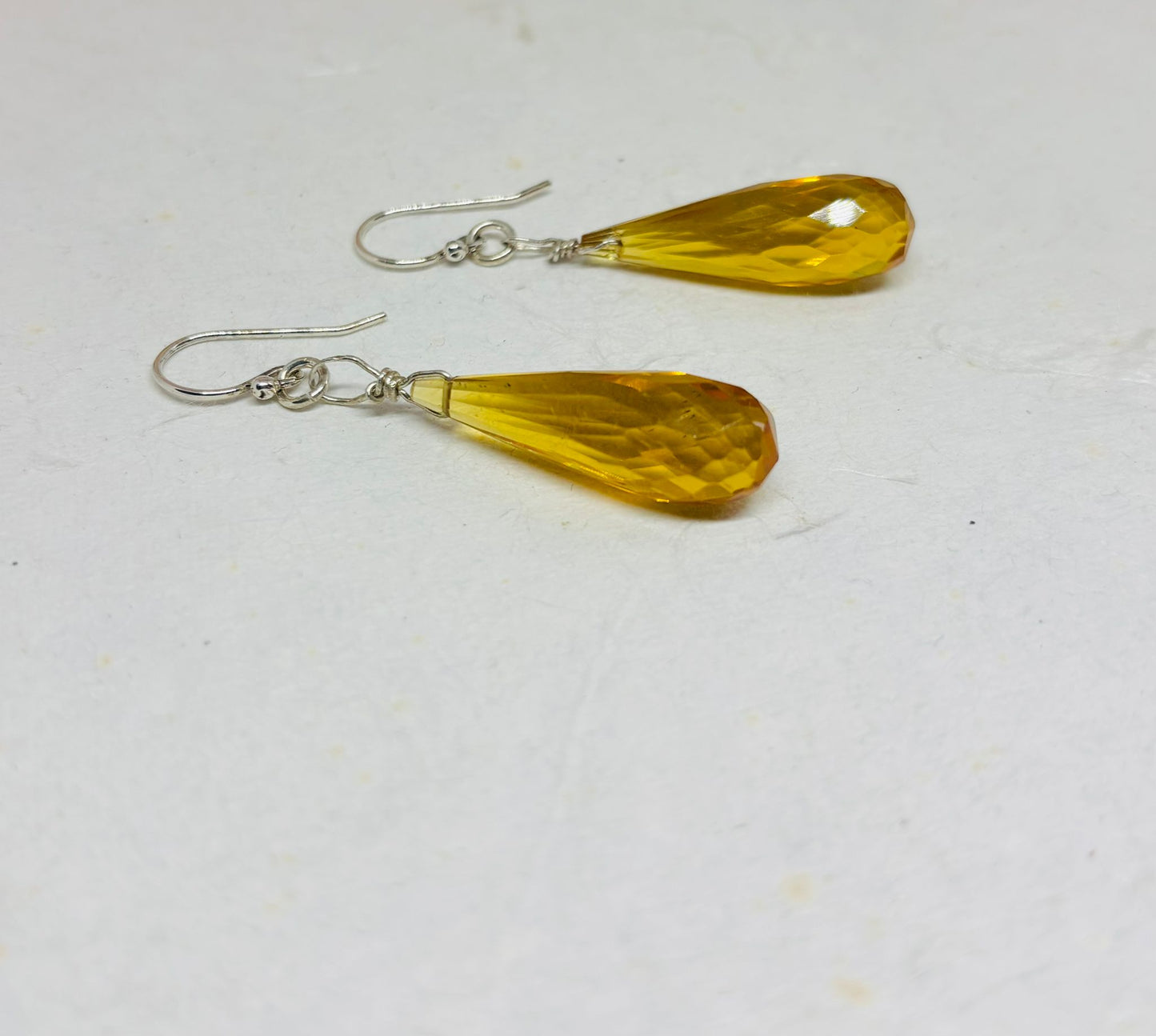 Zilveren oorbellen met citrien