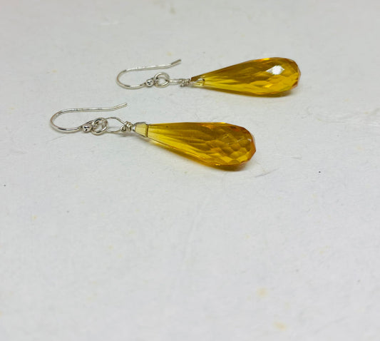 Zilveren oorbellen met citrien