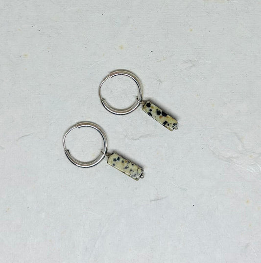 Zilveren ringetjes met Dalmatische Jaspis