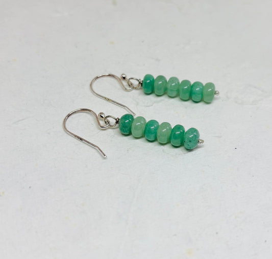 Zilveren oorbellen met Aventurijn