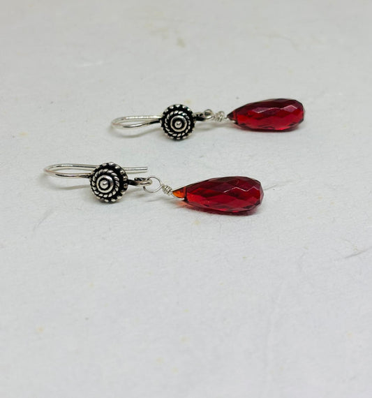 Zilveren oorbellen met Graniet