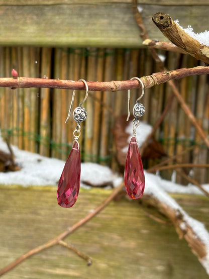 Zilveren oorbellen met toeramalijn