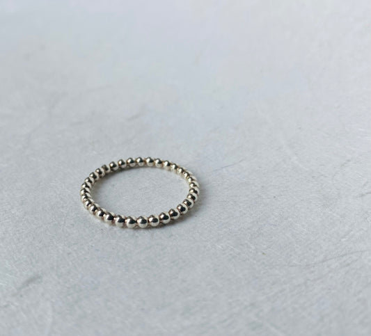zilveren pareldraad ring